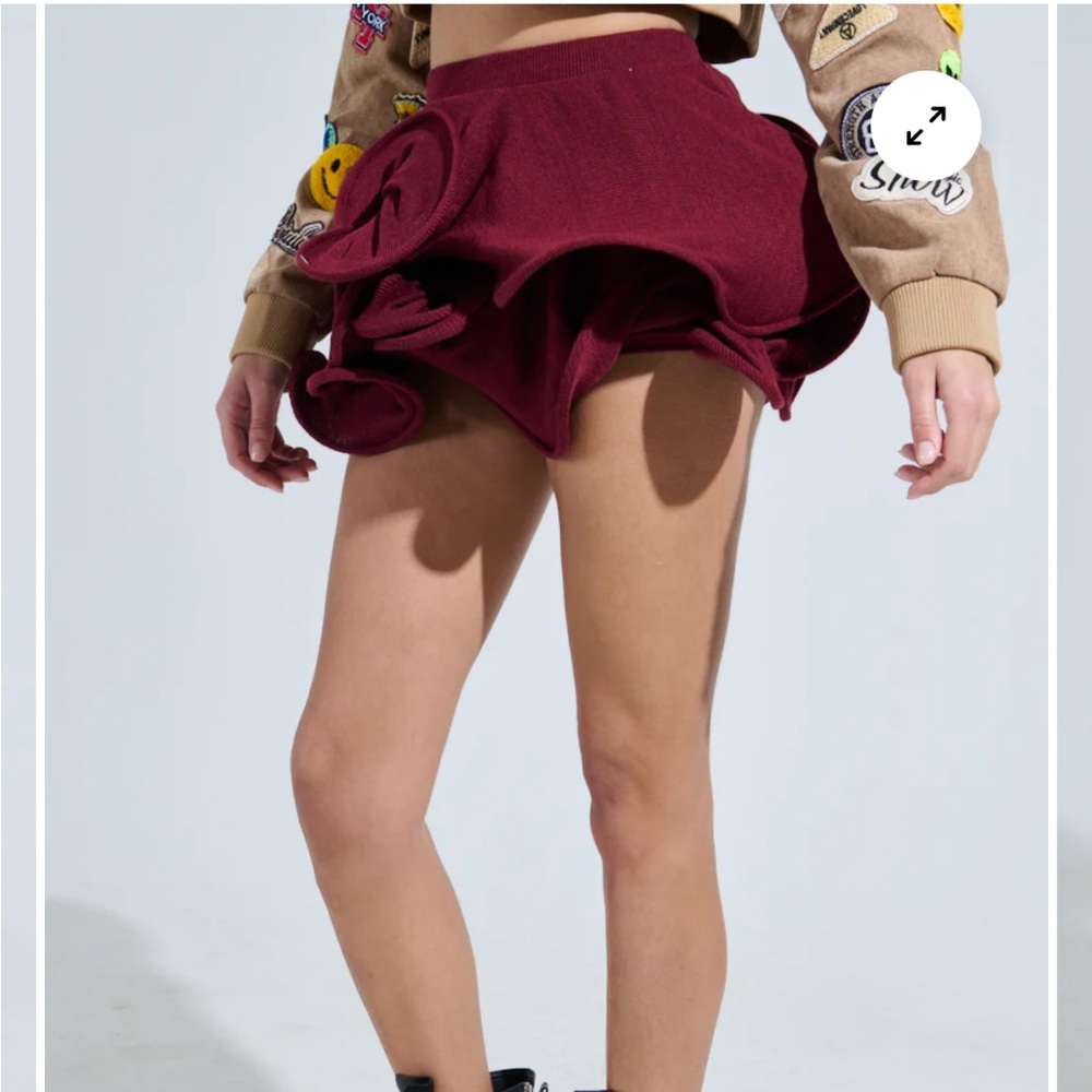 Burgundy Ruffle Skirt - Picture 6 of 7